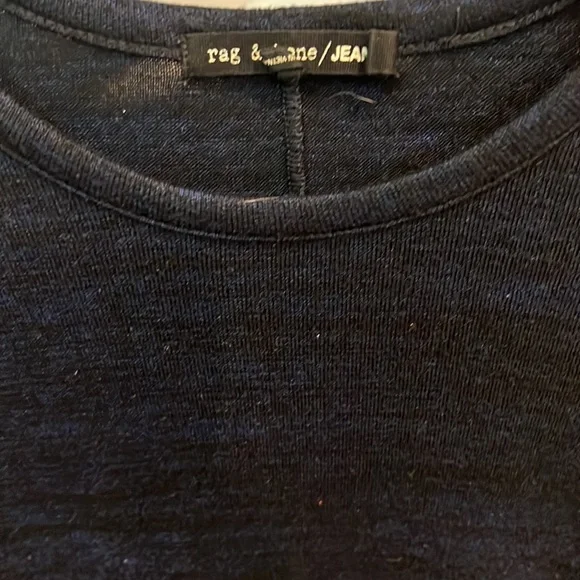 Rag and bone marled navy and black knit short sleeve top - Picture 3 of 5